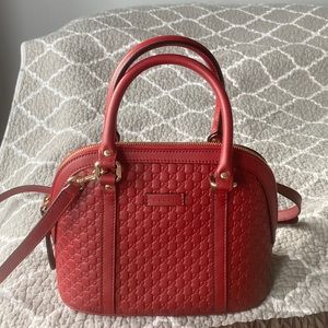 Authentic Gucci Microguccissima Dome Bag Handbag Crossbody Red Small